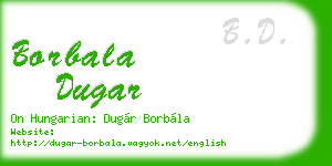 borbala dugar business card